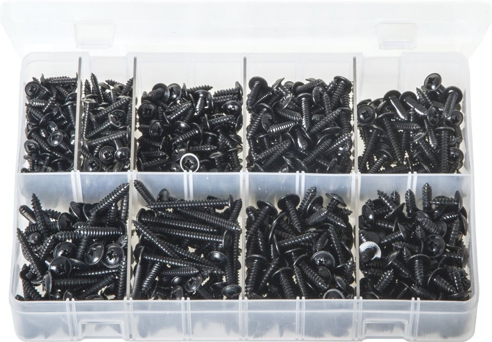 Self-Tapping Screws Flanged - Pozi Black