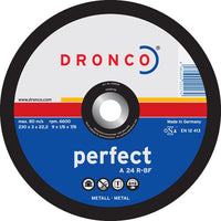 DRONCO 9" (230mm) 'Perfect' Flat Metal Cutting Disc