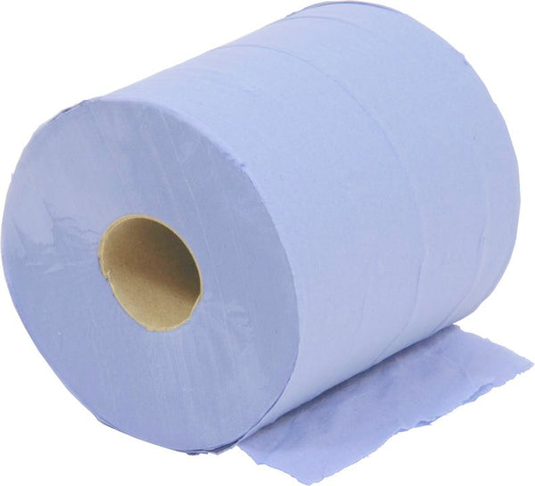 Blue Centrefeed Paper Rolls 6 rolls to a pack HTSupplies